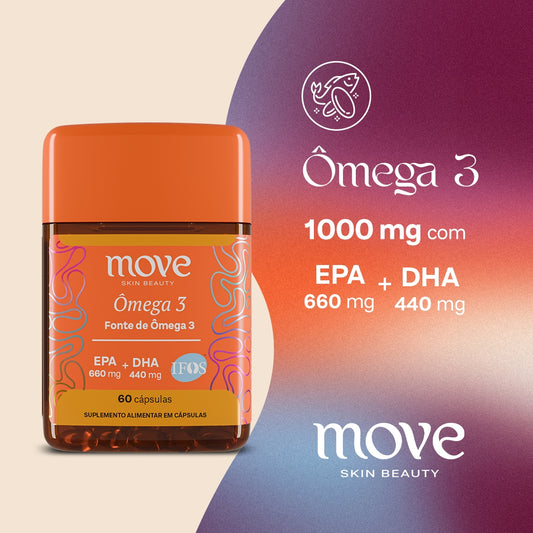 Ômega 3 Concentrado Move Skin Beauty 660EPA 440DHA IFOS™ 60 Cápsulas
