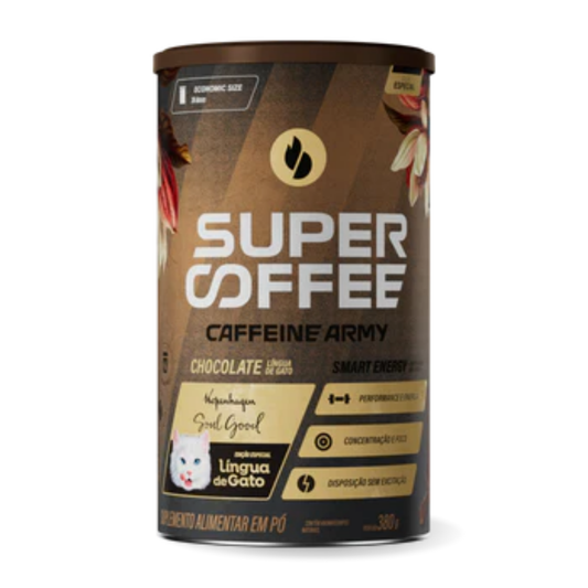 SuperCoffee Café Energia Caffeine Army Lingua de Gato 380g