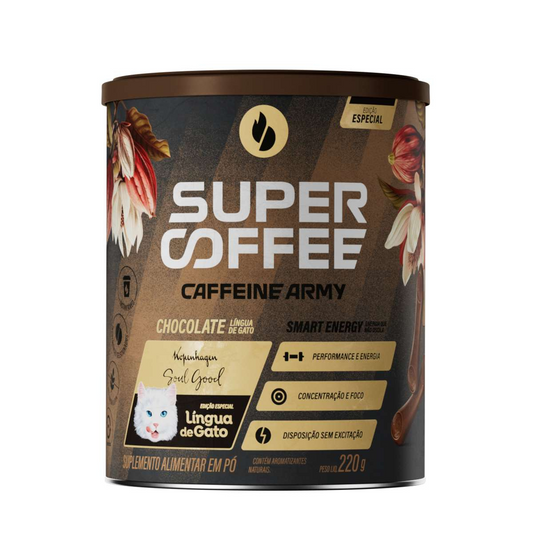 SuperCoffee Café Energia Caffeine Army Lingua de Gato 220g