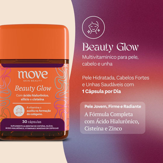 Beauty Glow Multivitamínico Pele, Cabelo e Unha Move Skin Beauty 30 Cápsulas