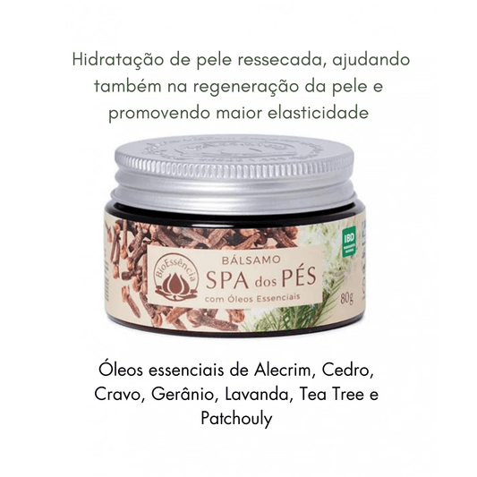 Bálsamo Spa dos Pés Com Óleos Essenciais Natural 80g BioEssência